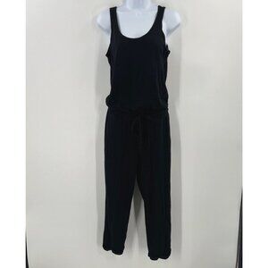 Michael Stars‎ S Black Tank Jumpsuit Cotton Modal Drawstring Waist Theo Lounger
